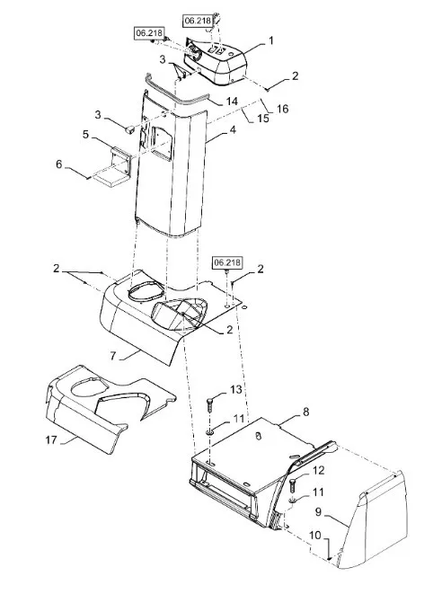 87374613 - кожух задней консоли панели органов управления